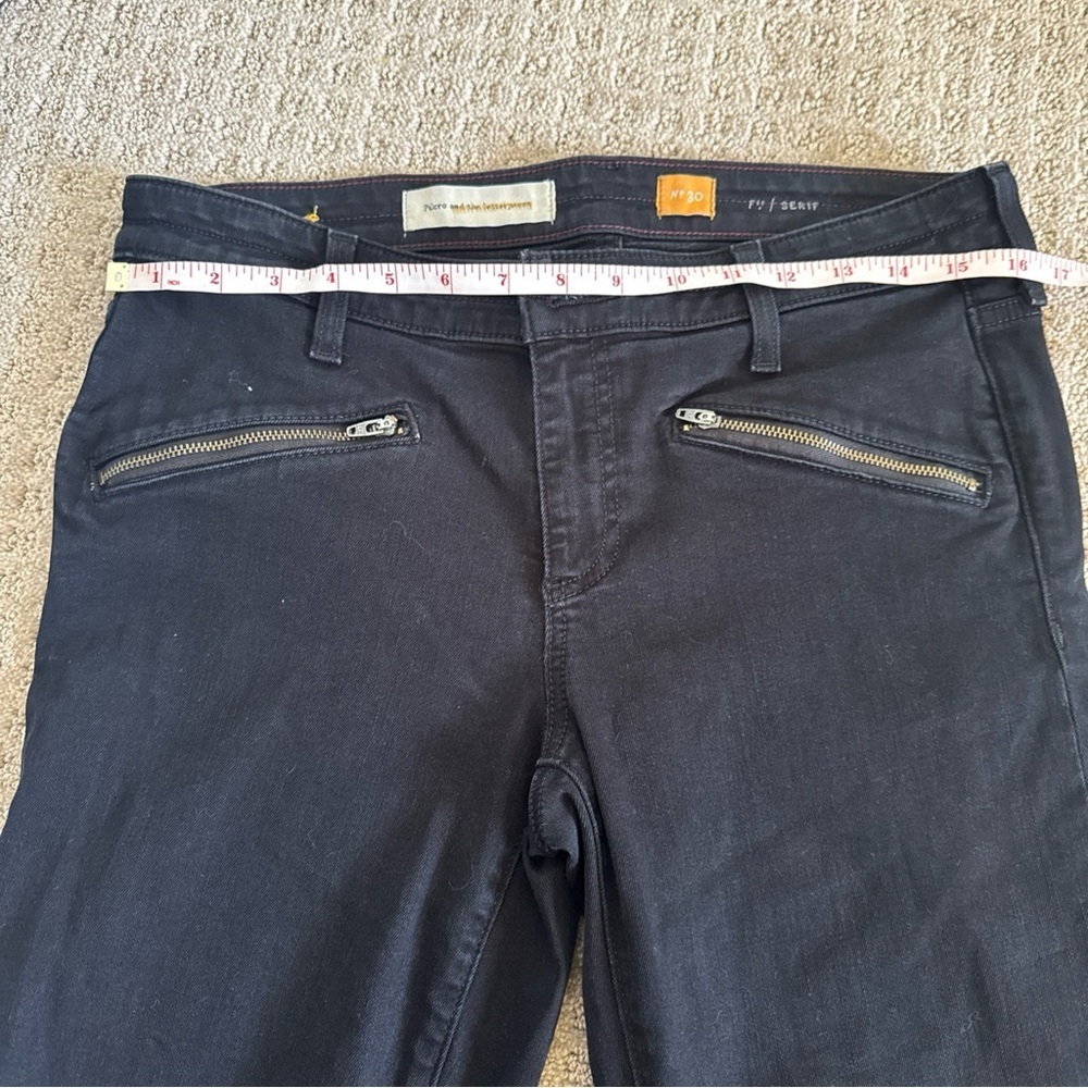 Pilcro And The Letterpress Ankle Zip Black Mid Rise Denim Jeans Sz 30 - Picture 6 of 10